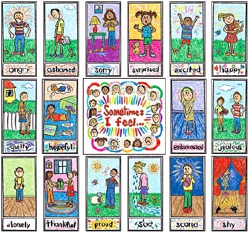 Kid-Drawn Emotions Bulletin Board