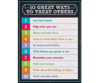 10 Great Ways To Treat Others Chart