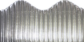 Metallic Silver Corrugated Border 5.7cm x 15m