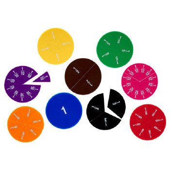 Pupils Printed Fraction Circle Set 8.5cm (51 Pieces)