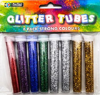 Glitter Tubes Strong Assorted Colours (Pack 8)