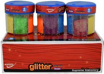 6 in 1 Glitter Shaker Neon Assorted Colours