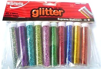 Glitter Tubes Strong Assorted Colours (Pack 10)