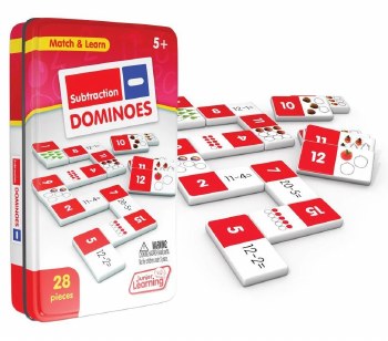 Subtraction Dominoes in Tin (Set 28)