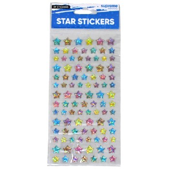 Mini Sparkle 3D Star Stickers 7,9 & 10mm (Pack 97)