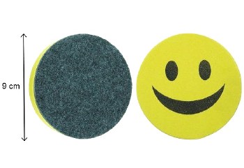 Teacehrs Magnetic Whiteboard Eraser Smiley Face 9cm