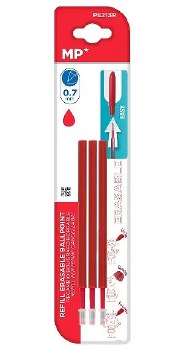 MP* Eraseable Roller Ball Pen Refills Red (Pack 3) MP* Eraseable Roller Ball Pen Refills Red (Pack 3)