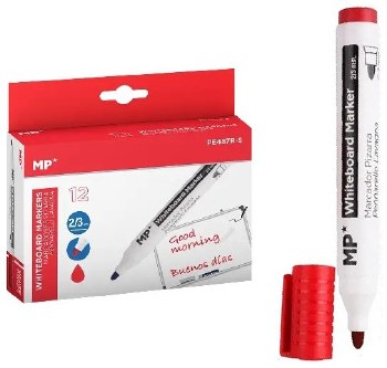 MP* Teachers Whiteboard Markers Bullet Tip Red (Box 12)