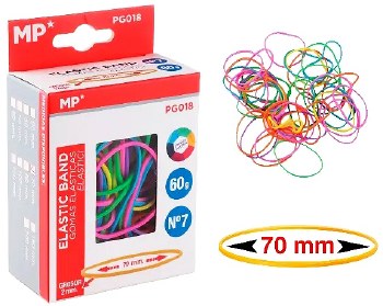 MP* Thin Elastic Bands 70mm Neon 60g