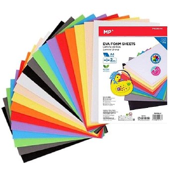 A4 Foam Sheets 25 Assorted Colours (Pack 25)