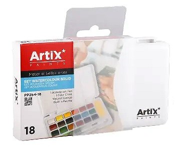 Artix Water Colour Tablet Case - 18 Colours & Brush