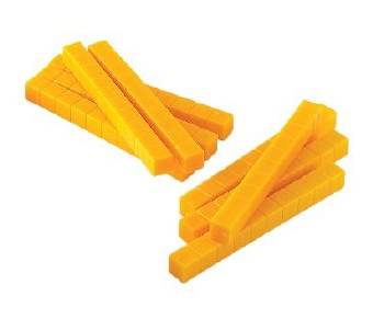 Non-Linking Base Ten Rods/Tens Yellow (10 pieces)