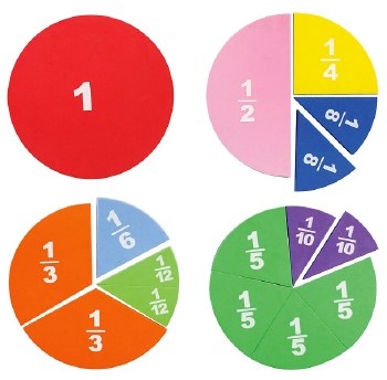 Teachers Magnetic Foam Fraction Circle 20cm 1 - 1/12