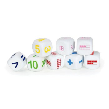 Foam Math Dice 4cm (Pack 8)