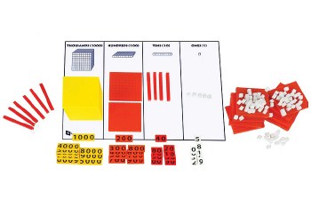 Non-Linking Base Ten & Place Value Tile Set Singapore Maths Colours with Container