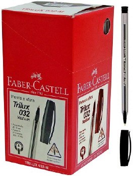 Faber-Castell Black Triangular Grip Biros (Box 50)