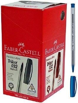 Faber-Castell Blue Triangular Grip Biros (Box 50)