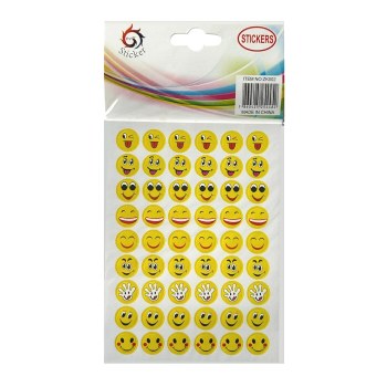 Smiley Face Stickers Yellow 12mm (540 stickers)