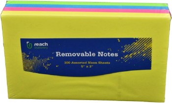 Sticky Notes 5" x 3" Neon Colours (Pack 300)