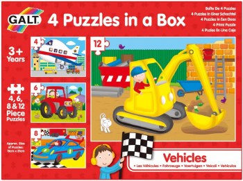 Additional picture of 4 Puzzles in a Box Vehicles (4, 6, 8 & 12 piece)