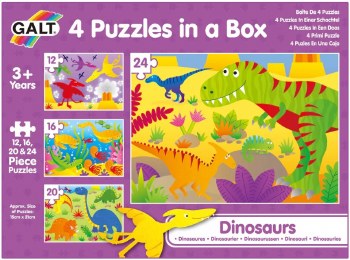 Additional picture of 4 Puzzles in a Box Dinosaurs (12, 16, 20 & 24 piece)