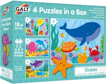 Additional picture of 4 Puzzles in a Box Ocean (2, 3 ,4 & 5 piece)