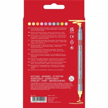 Additional picture of Faber-Castell Double Ended Fibre Tip Markers Pastel (Pack 10)