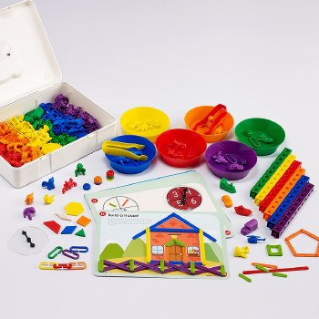 Additional picture of Counting & Sorting Set with Case (384 Pieces, 12 Activity Cards, Guide & Storage Conatiner)