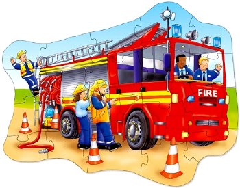 Additional picture of Big Fire Engine Shaped Floor Puzzle (20 piece)