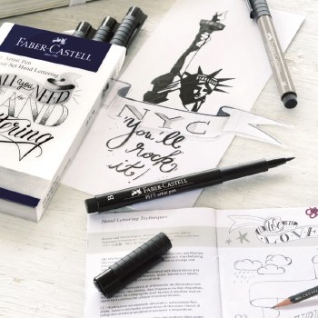 Additional picture of Faber-Castell Pitt Artist Starter Hand Lettering Pen Set (Pack 8)