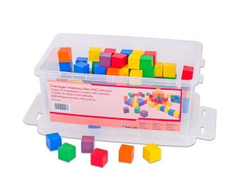 Additional picture of 2cm Wooden Cubes Assorted Colours (Tub 100)