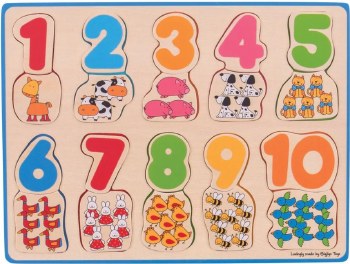 Additional picture of Inset Puzzle 1-10 Number & Colour Matching (2 piece)
