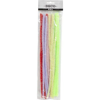 Additional picture of Tinsel Pipe Cleaners 12" Assorted Pastel Colours (Pack 24)