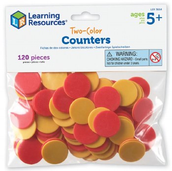 Additional picture of Round Counters 2-Coloured Red & Yellow 25mm (Set 120)