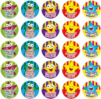 Additional picture of Phonics Praise Stickers 25mm (125 stickers)