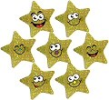 Additional picture of Sparkling Gold Smiley Face Star Stickers 18mm (245 stickers)