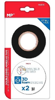 Additional picture of MP* Double-Sided Black Foam Tape 0.8mm 19mm x 2.3M (Pack 2)