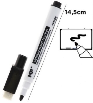 Additional picture of MP* Pupils Whiteboard Markers with Eraser Assorted  Strong Colours (Pack 6)