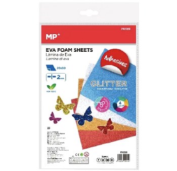 Additional picture of A4 Adhesive Glitter Foam Sheets Assorted Colours (Pack 4)