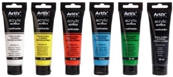 Additional picture of Artix* Acrylic Paint Assorted Colours 35ml (Set 6)