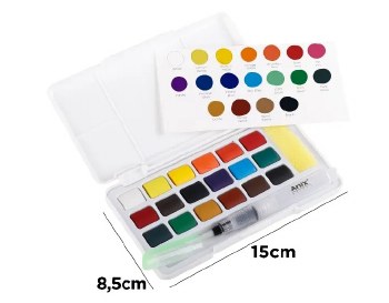 Additional picture of Artix Water Colour Tablet Case - 18 Colours & Brush