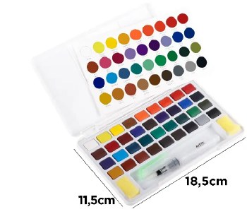 Additional picture of Artix Water Colour Tablet Case - 36 Colours & Brush