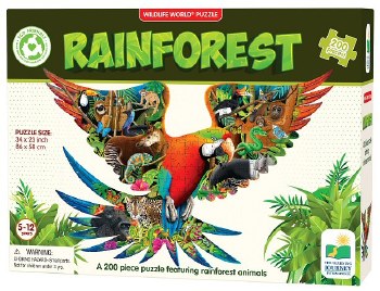 Additional picture of Shaped Wildlife World Puzzle - Rainforest (200 piece)