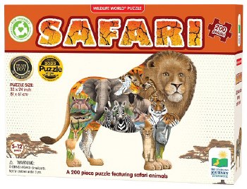 Additional picture of Shaped Wildlife World Puzzle - Safari (200 piece)