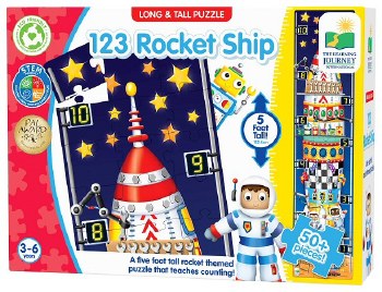 Additional picture of Long & Tall Puzzle - 123 Rocket Ship (51 piece)
