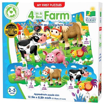 Additional picture of 4 Puzzles in a Box Farm (2, 4, 6 & 8 piece)