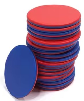 Additional picture of Round Counters 2-Coloured Red & Blue 25mm (Box 400)