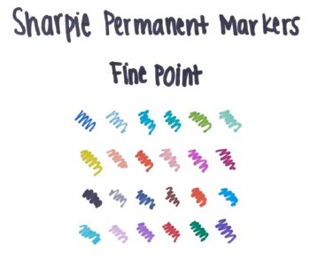 Additional picture of Electro Pop Sharpie Permanent Markers Fine Bullet Tip (Pack 24)