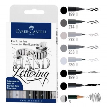 Additional picture of Faber-Castell Pitt Artist Starter Hand Lettering Pen Set (Pack 8)