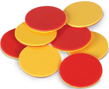 Additional picture of Round Counters 2-Coloured Red & Yellow 25mm (Set 120)